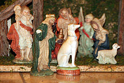 Anklicken für große Version - Click to enlarge Whippet Weihnachtskrippe